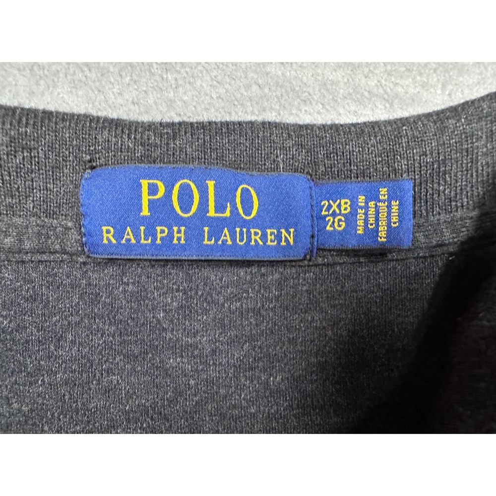 Polo Ralph Lauren Mens 2XB Charcoal Gray Heather Short Sleeve Cotton Polo Shirt - Picture 4 of 8